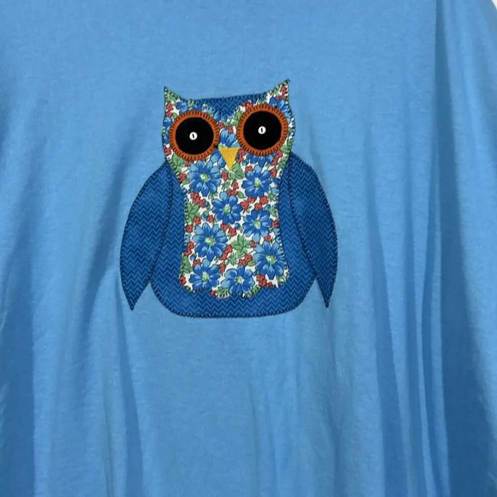 Women’s 4xl  Stitched Owl T-Shirt - Unique